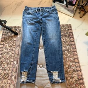 Women’s Dark Blue Distressed Skinny Jeans